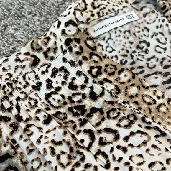 EUC FAITHFULL THE BRAND Marie Louise Midi Dress Mila Animal Print Womens Size 6 - Picture 11 of 16